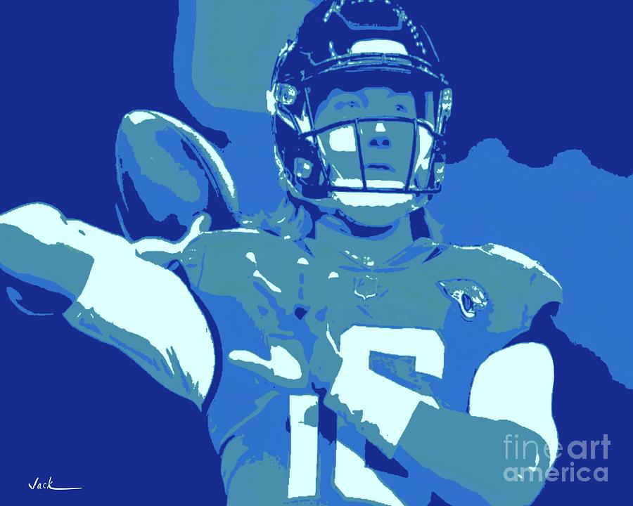 Jaguars Painting - Trevor Lawrence Jaguars by Jack Bunds Jaguars Painting - Trevor Lawrence Jaguars by Jack Bunds