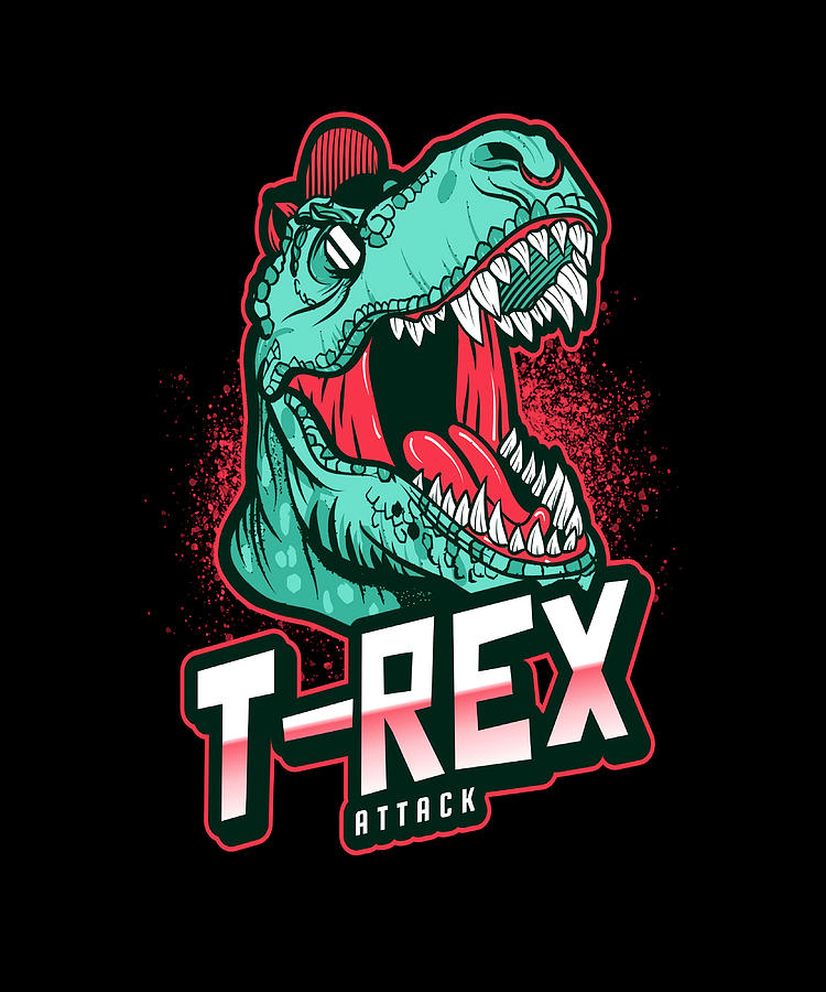 TRex Attack Apex Predator Poster Painting by Gray Saunders - Fine Art ...