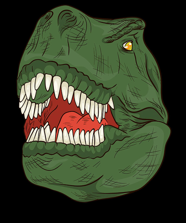 Trex Head Poster 70s Painting by Patel Reece | Pixels