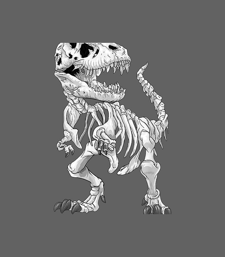 TRex Skeleton Dino bones Digital Art by Mete Liane | Pixels