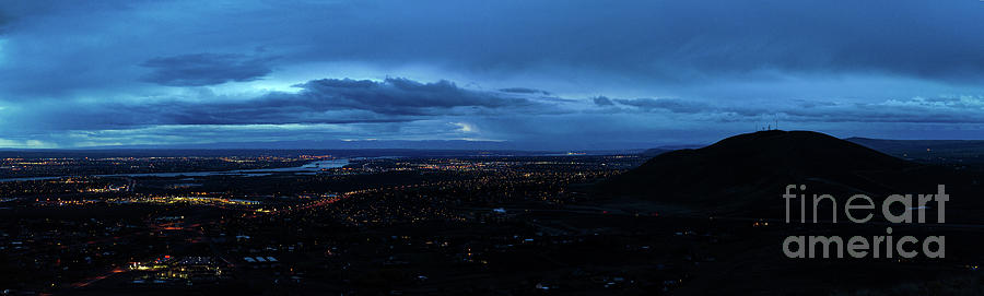 Tri Cities Washington Nightscape from Candy Mountain Photograph by ...