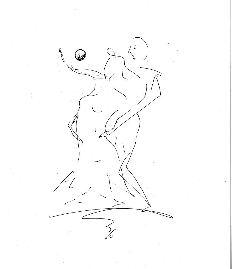 Tri - Tango Drawing by Raymond Fernandez