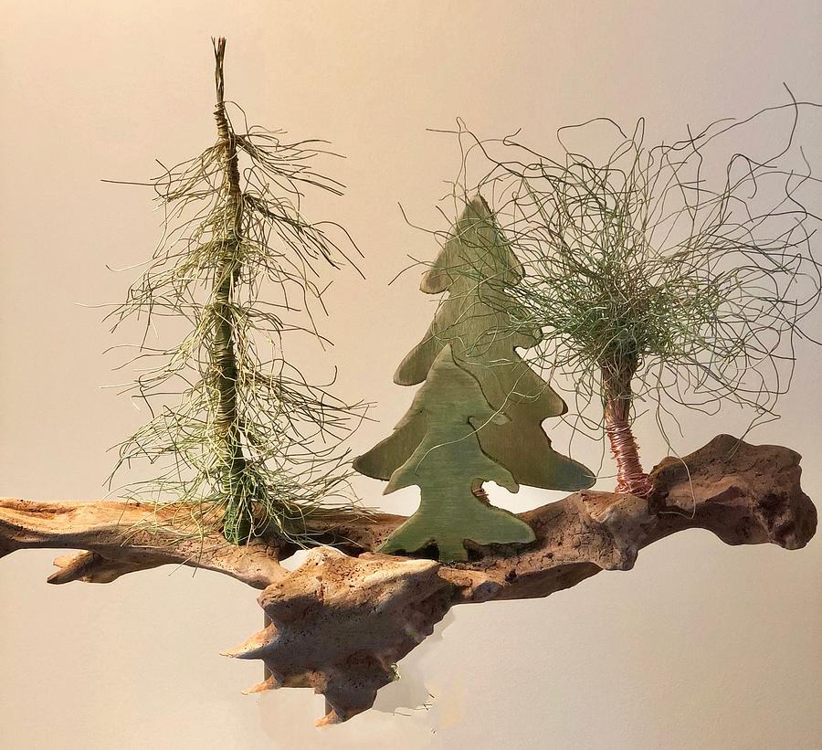 Tree Sculpture - Tri-Trees by Bob Mandala