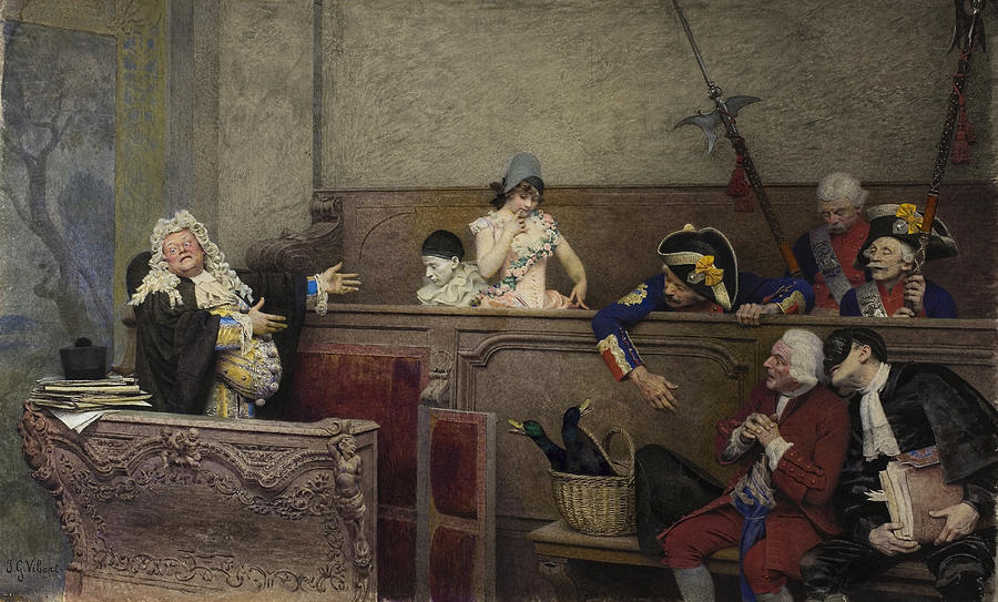 Trial of Pierrot Painting by Jehan Georges Vibert