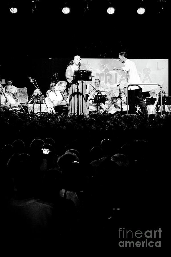 Triana Festival Singer Black and White Vertical Photograph by Eddie Barron