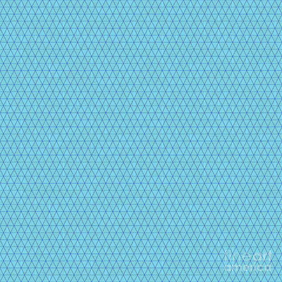 Triangle Grid With Stripes Pattern In Day Sky And Azul Blue N.0663 Painting