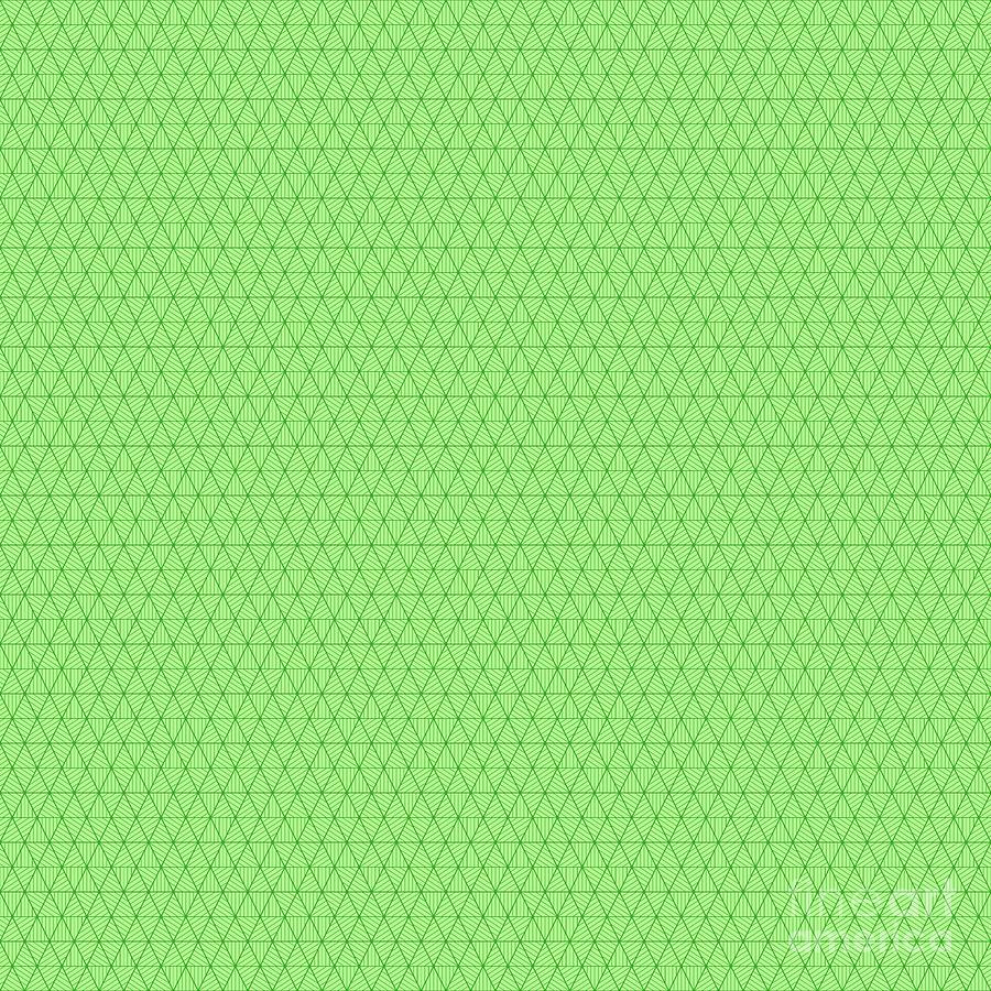 Triangle Grid With Stripes Pattern In Light Apple And Grass Green N.1439 Painting