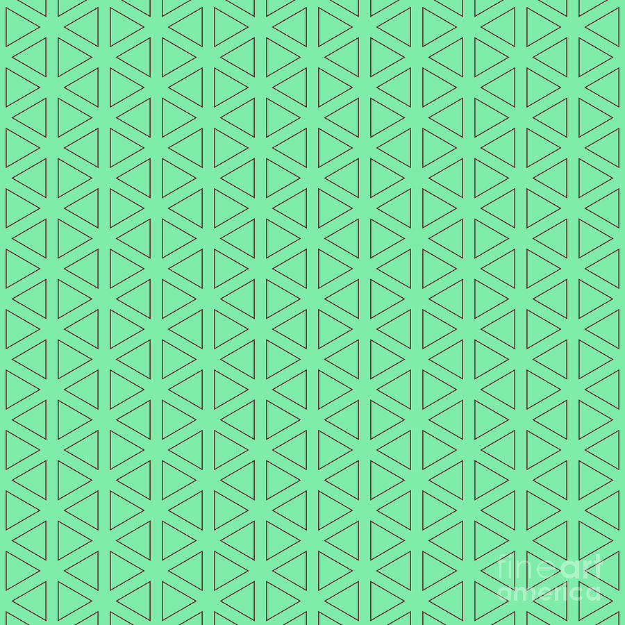 Triangle In Hexagon Array Pattern In Mint Green And Chocolate Brown N.1380 Painting