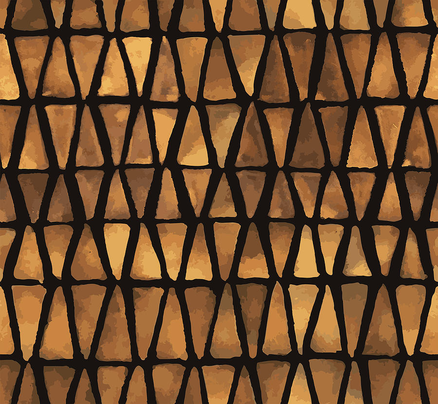 Triangle Mosaic Rust Digital Art by Vagabond Folk Art - Virginia Vivier