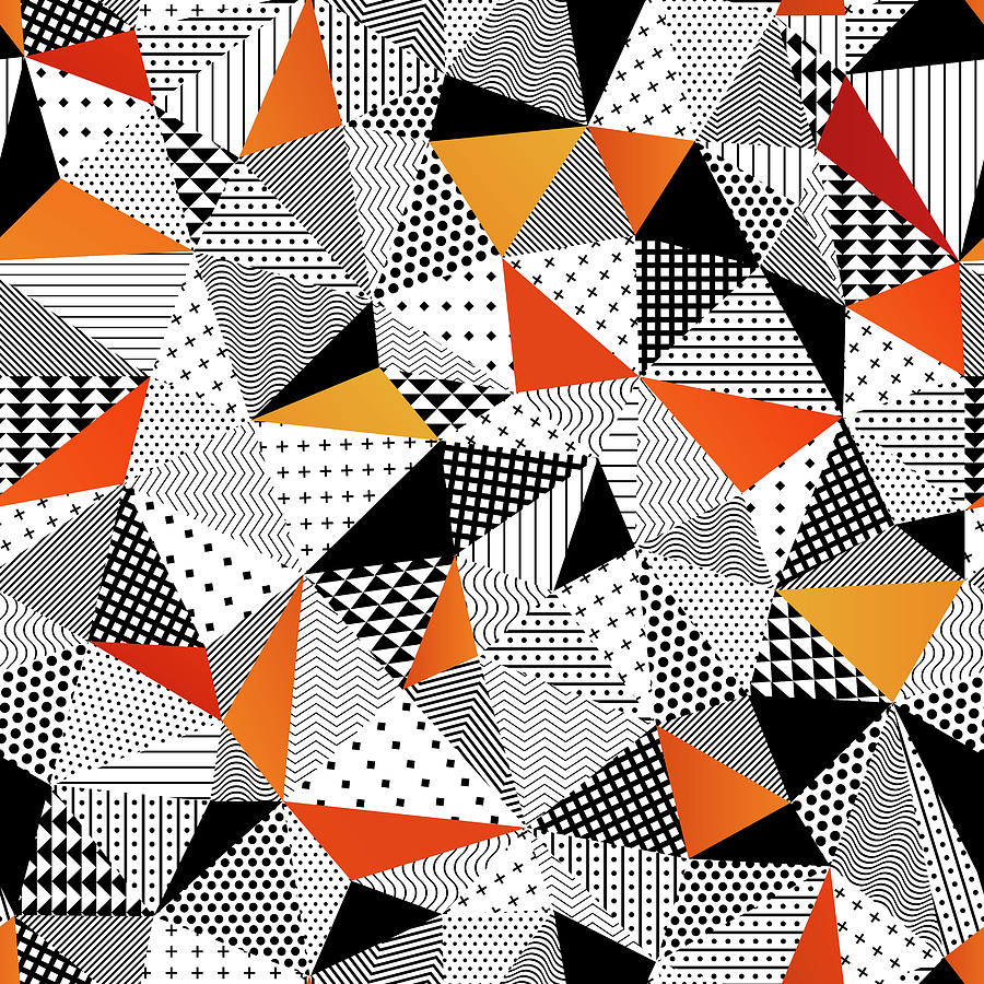 Seamless Triangles Texture, Abstract Vector Art Illustration