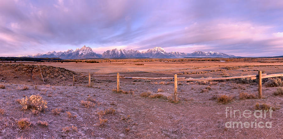 Triangle X Teton Sunrise Panorama Photograph by Adam Jewell