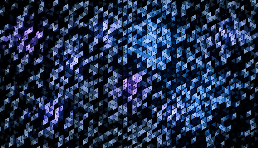 Triangles Background Blue Sbstract Shapes Digital Art By Vlastimil