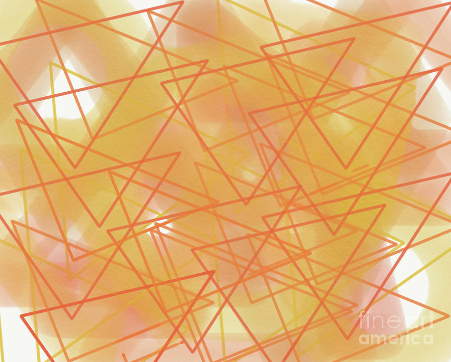 Triangles In Yellow And Orange Digital Art by Bentley Davis