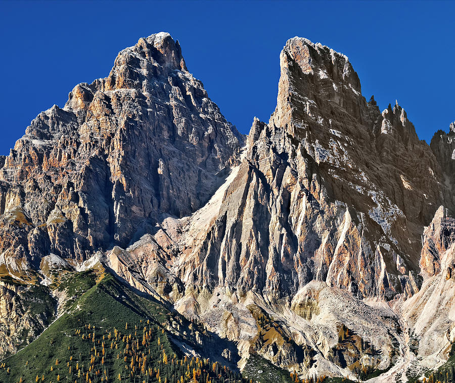 Triangles Mountains Peaks - Beautiful  Dolomites Italy Photograph