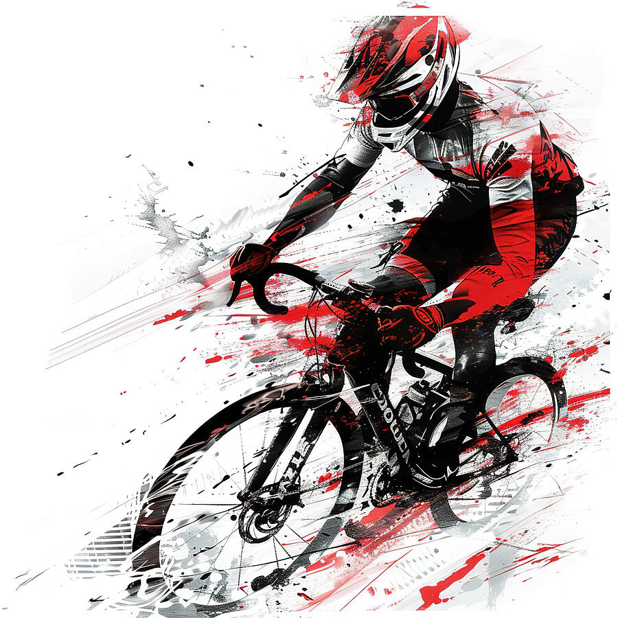 Triathlon Cyclist 2 Digital Art by Athena Mckinzie