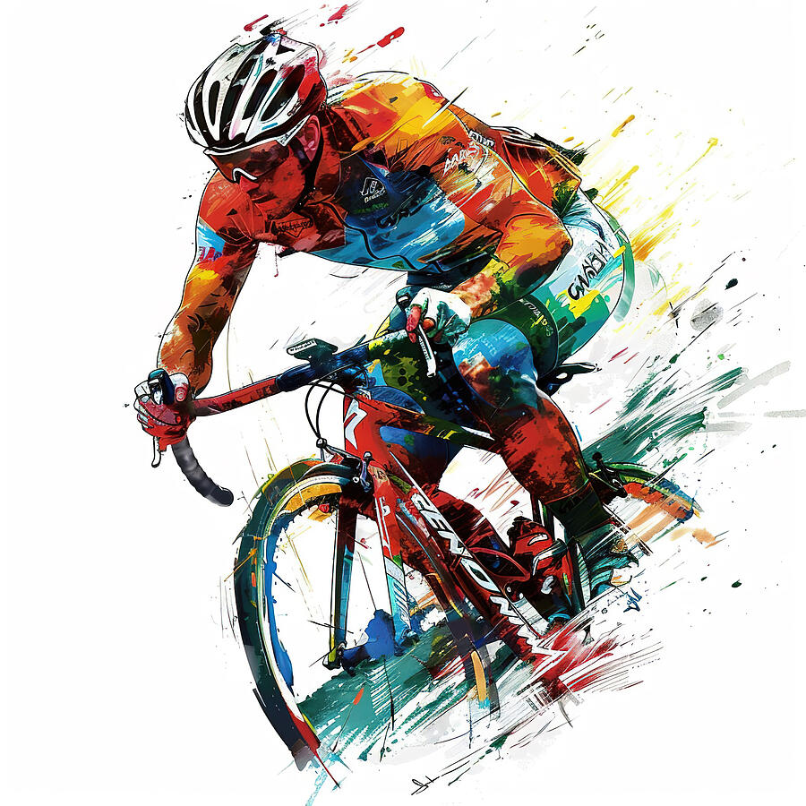 Triathlon Cyclist Digital Art by Athena Mckinzie