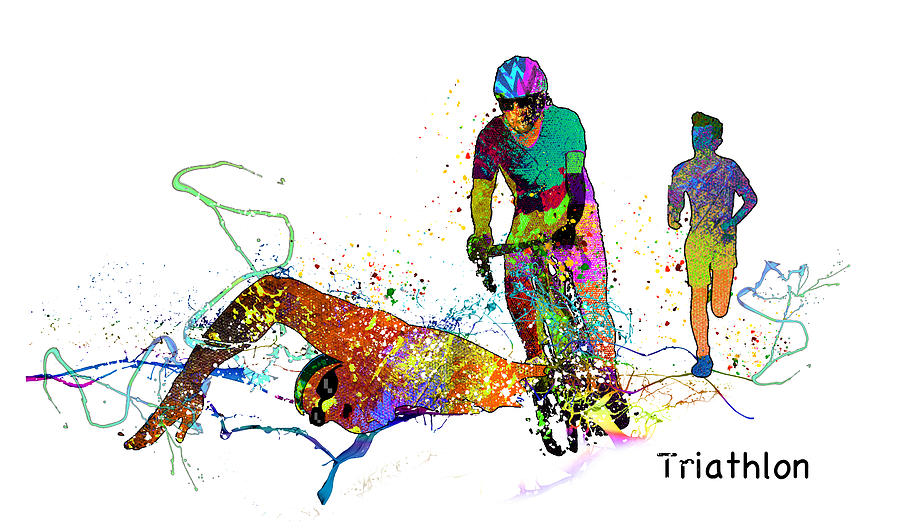 Triathlon Passion 01 Mixed Media by Miki De Goodaboom
