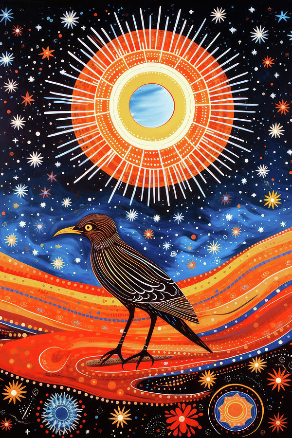 Tribal Animal Art 06 Black Bird Digital Art by Matthias Hauser