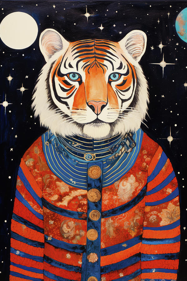 Tribal Animal Art 10 Tiger Digital Art by Matthias Hauser