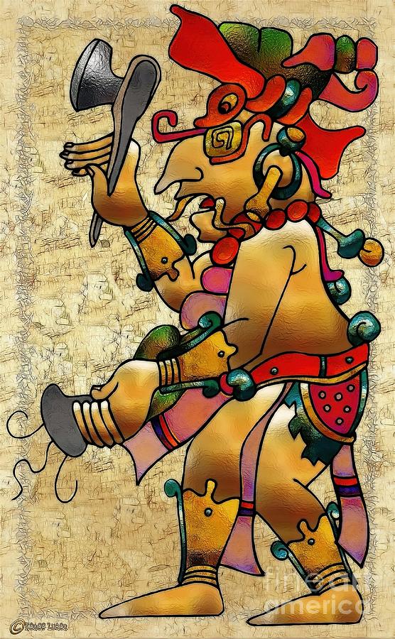 Tribal God War Dance Folk Art Painting by Lee Jasmine - Fine Art America