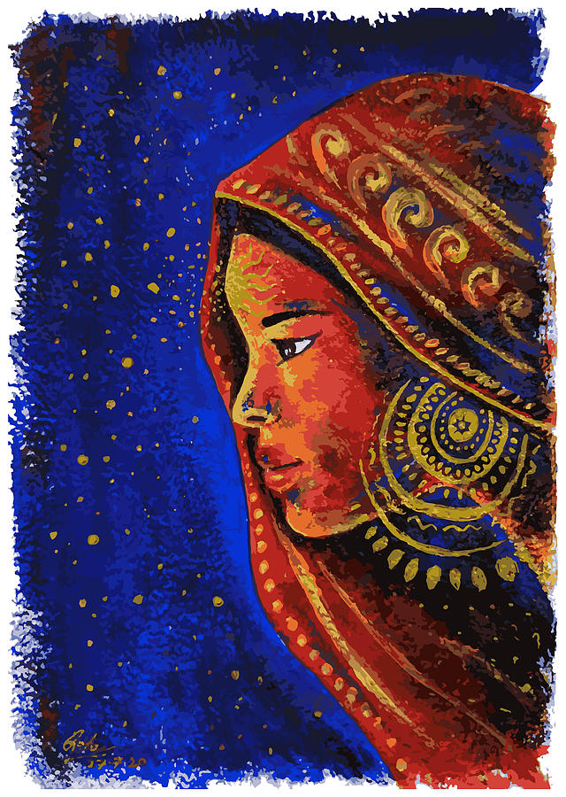 Tribal Indian Girl Painting by Rohan Chaudhary - Pixels