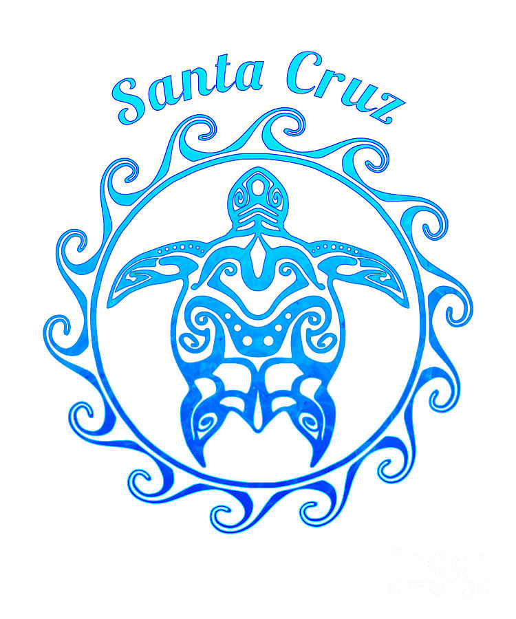 Tribal Maori Polynesian Sea Turtle Santa Cruz California Digital Art by ...