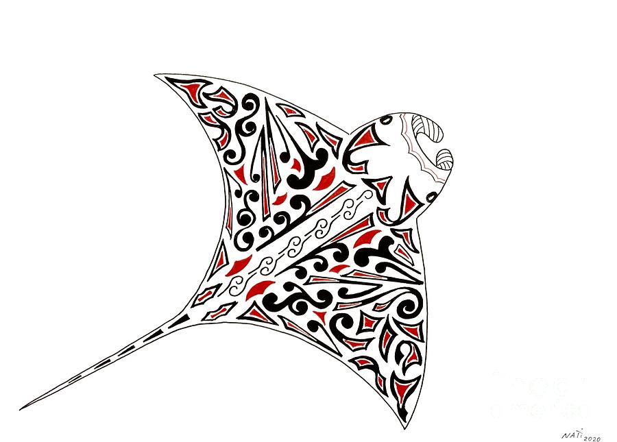 tribal manta ray tattoo