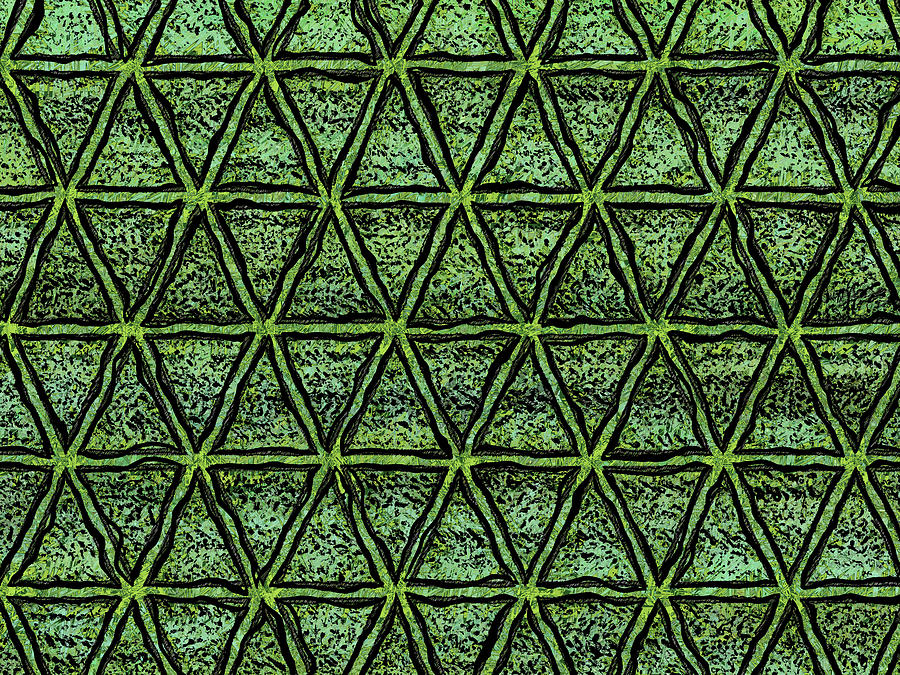 Tribal  Triangles - Green Digital Art