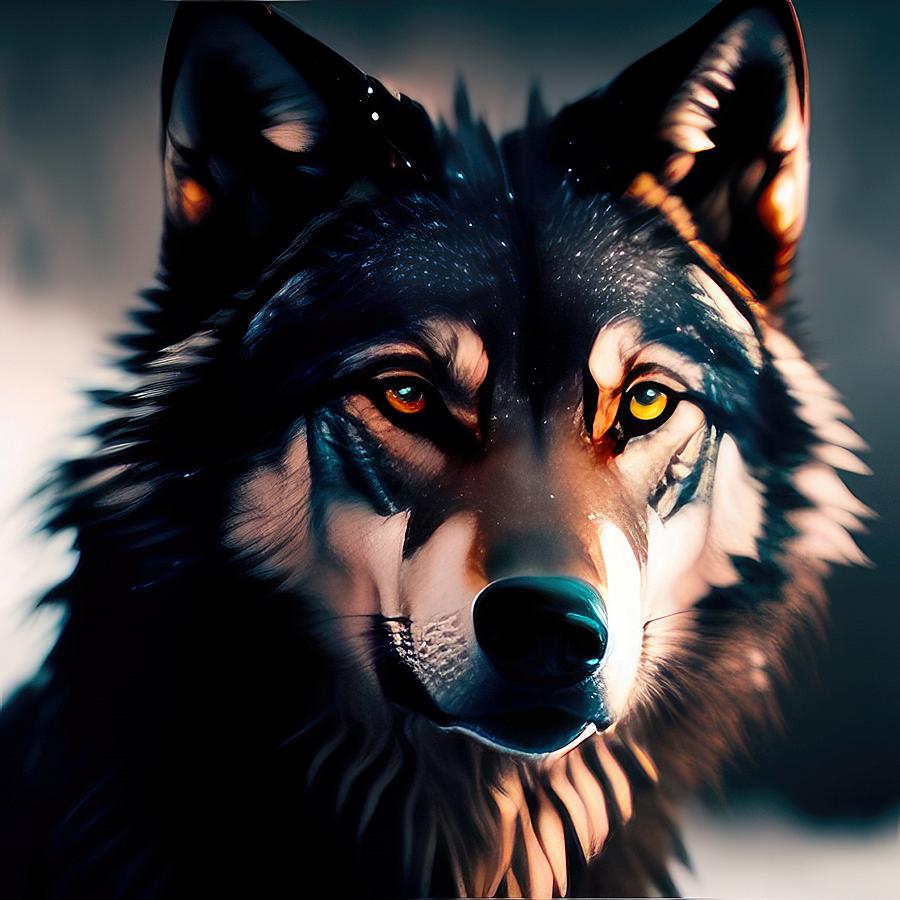 Tribal Wolf Digital Art by David Manlove