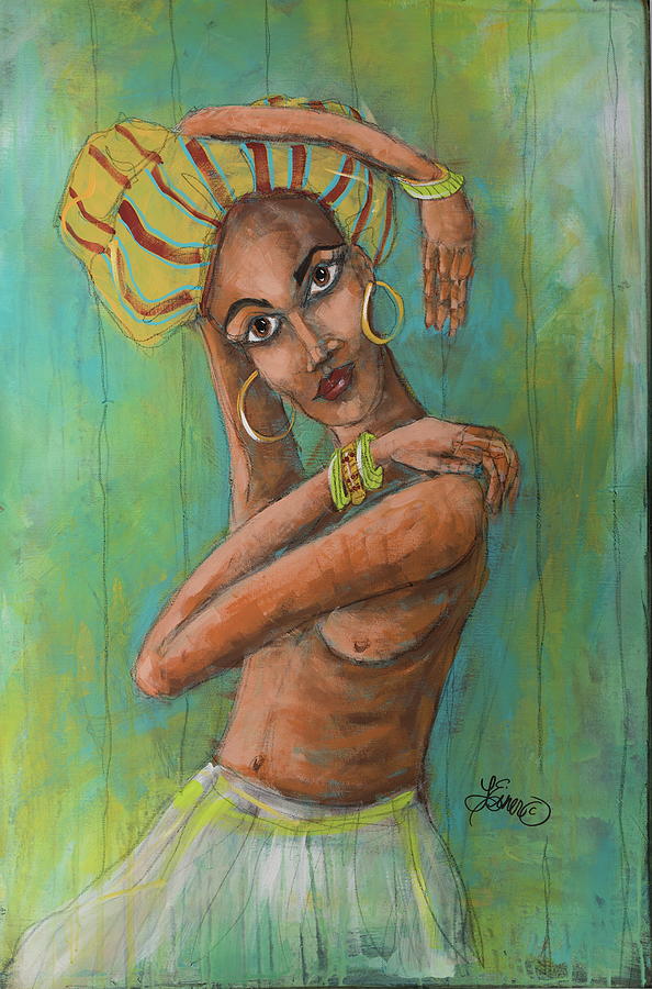 Tribal Woman Painting by Terri Einer