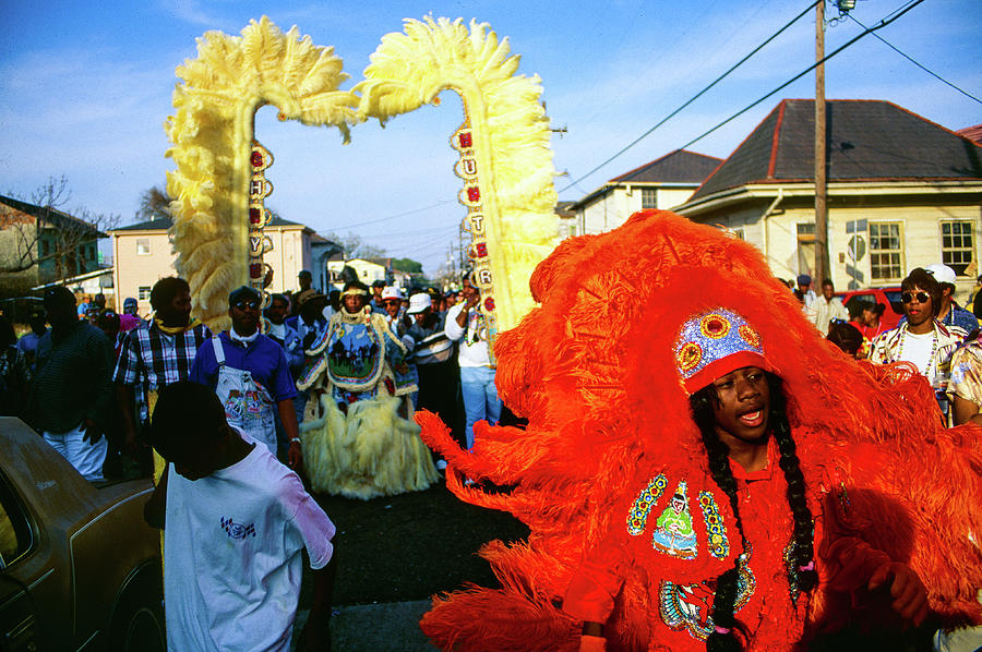Tribe -  Mardi Gras Black Indian Parade, New Orleans Photograph by Earth And Spirit
