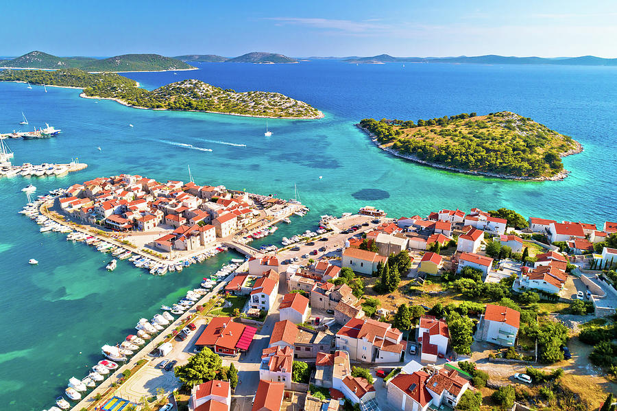 Tribunj old island town and archipelago of central Dalmatia aeri Photograph by Brch Photography
