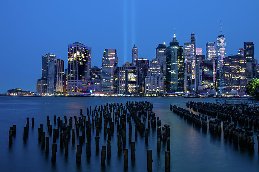 Tribute in Lights From Brooklyn Photograph by Kristia Adams