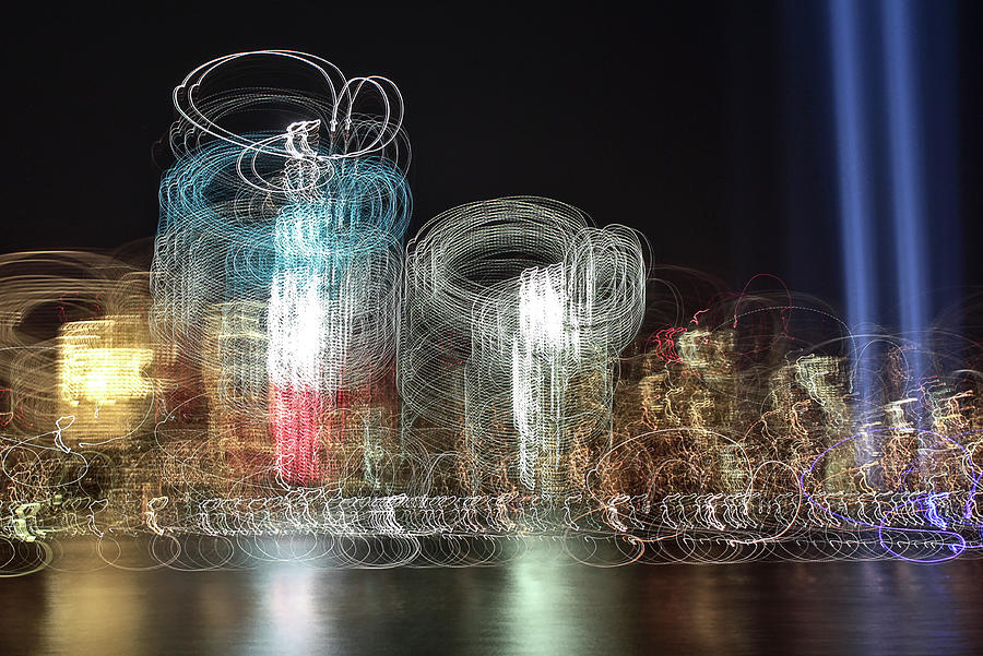 Tribute in lights long exposure Photograph by Habib Ayat