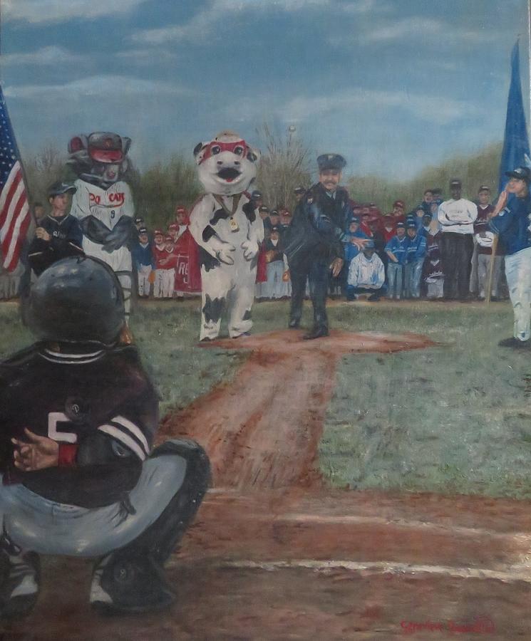 Baseball Painting - Tribute to 9 11  by Genevieve Bascetta