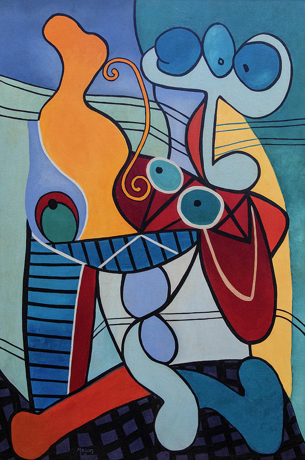 Abstract Painting - Tribute to Picasso by Megan Morris Collection