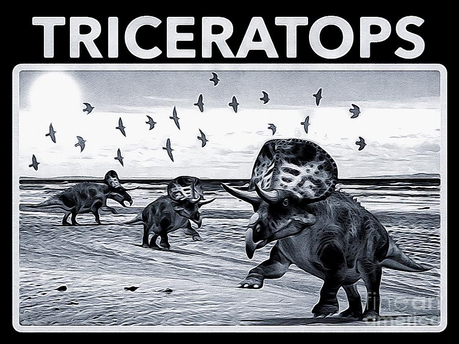 Triceratops Dinosaur pr01 Digital Art by Douglas Brown