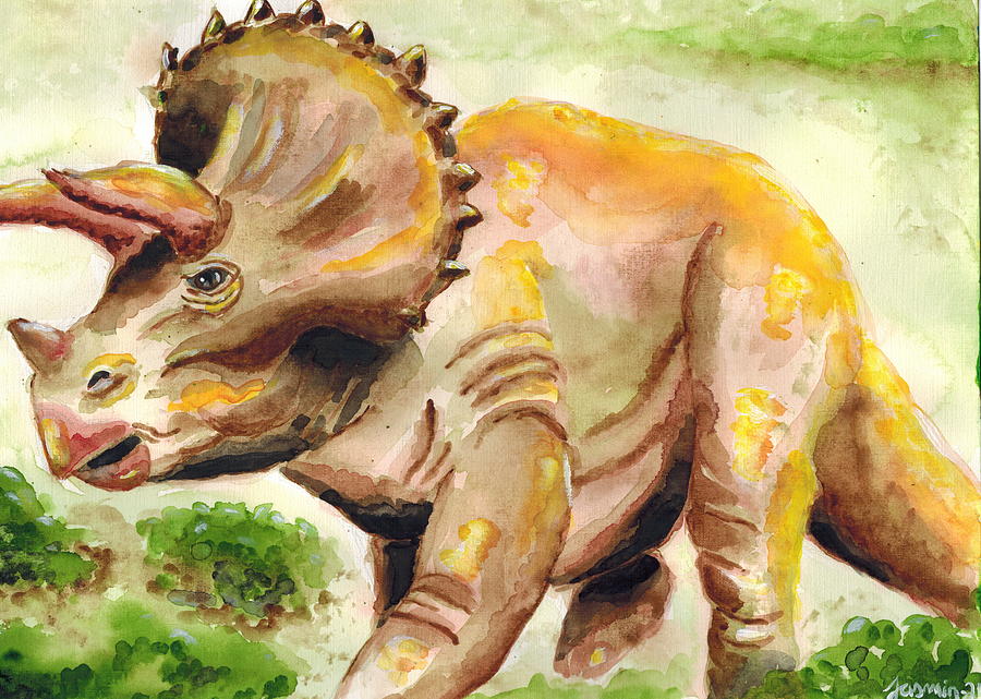 Triceratops Painting by Jasmin Nevala - Fine Art America