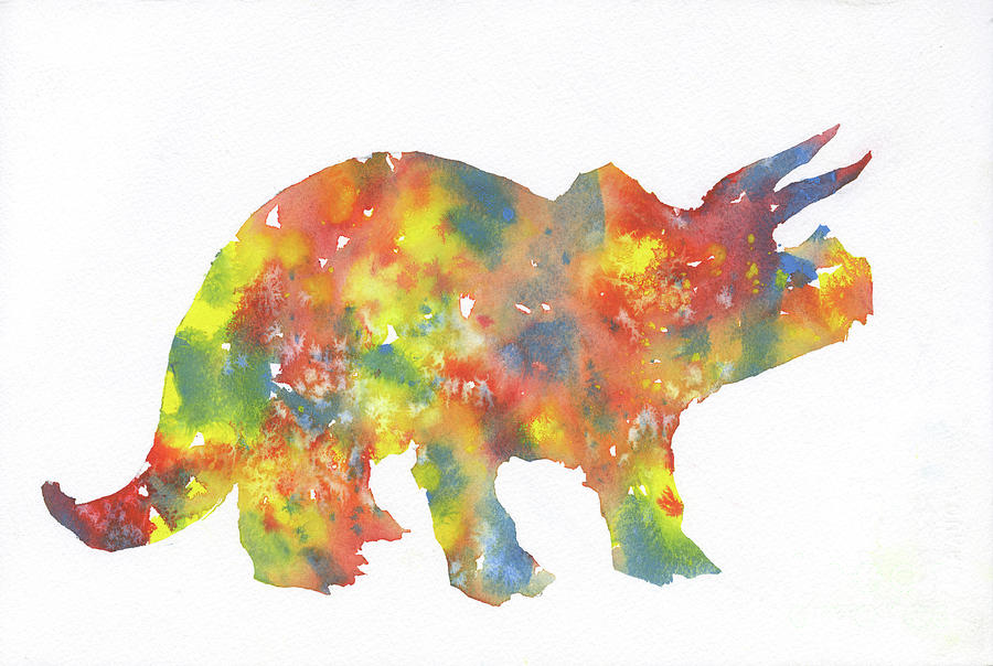 Dinosaur Painting - Triceratops by Ryan Fox