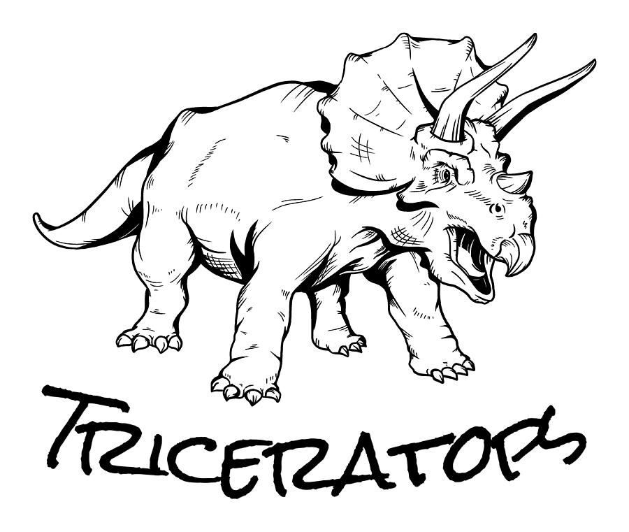 Triceratops Sketch Cool Dinosaur Digital Art by Kevin Garbes - Fine Art ...