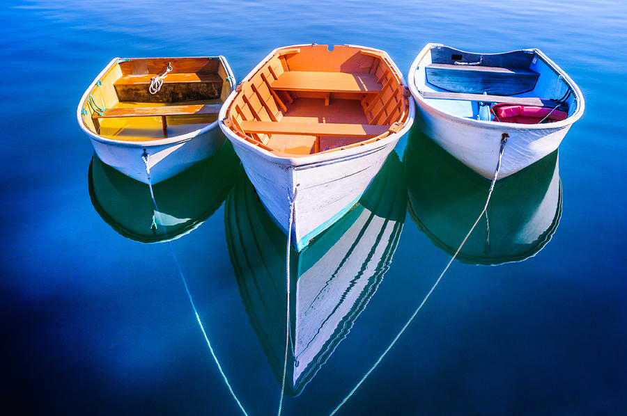 Trident of Rowboats Photograph by Kenneth Wiedemann