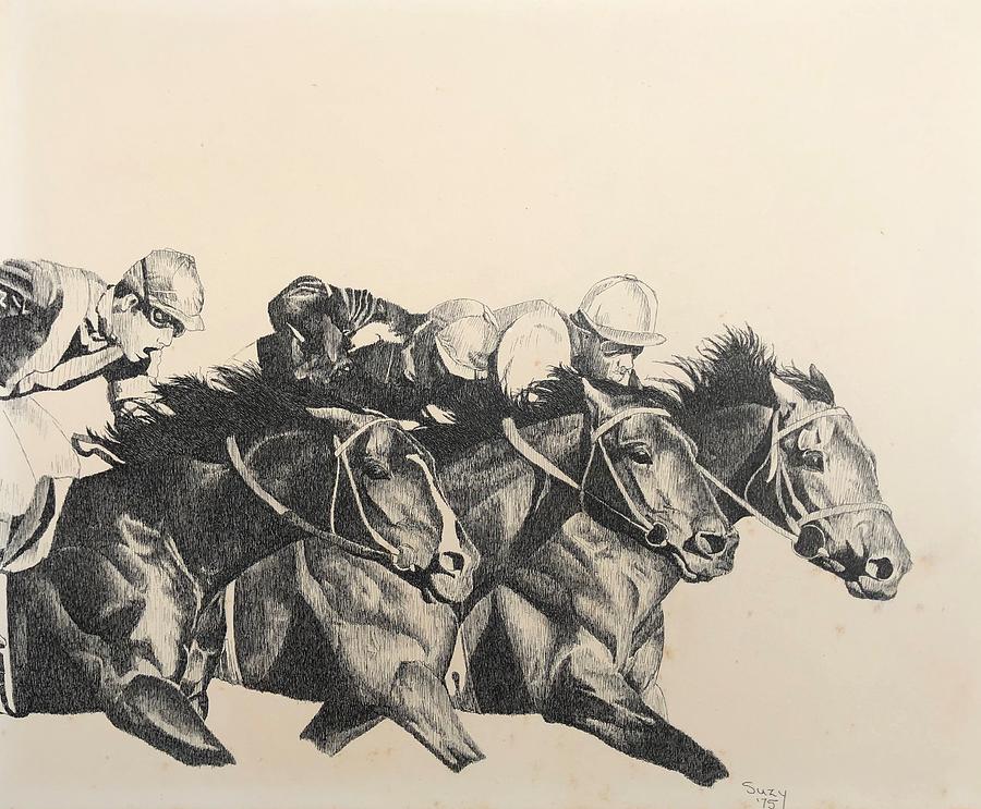 Trifecta Drawing by Suzy Barnett | Fine Art America