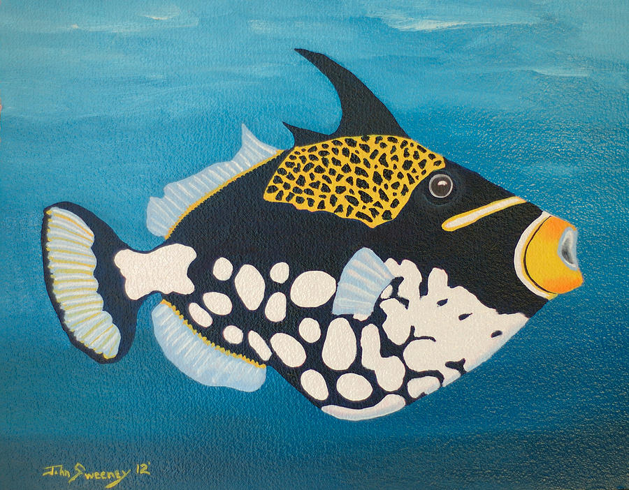 Triggerfish Painting by John Sweeney