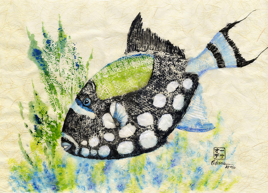 Triggerfish Painting - Triggerfish 1 by Odessa Kelley
