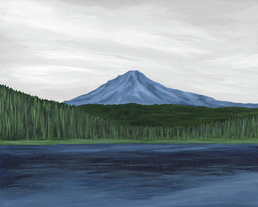 Trillium Lake Painting by Rachel Elise