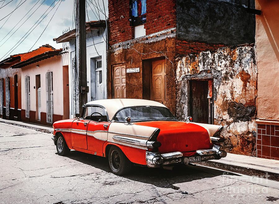 Classic Cuba - Red Classic Car II Photograph by Chris Andruskiewicz