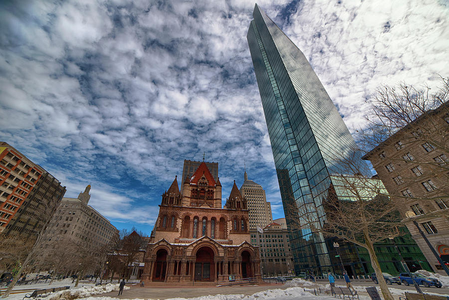 Trinity Church And The Hancock Building At Copley Square Photograph