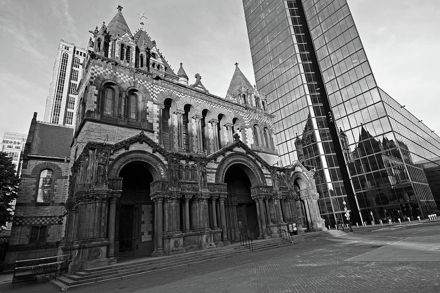 Trinity Church Boston MA Black and White Photograph by Toby McGuire