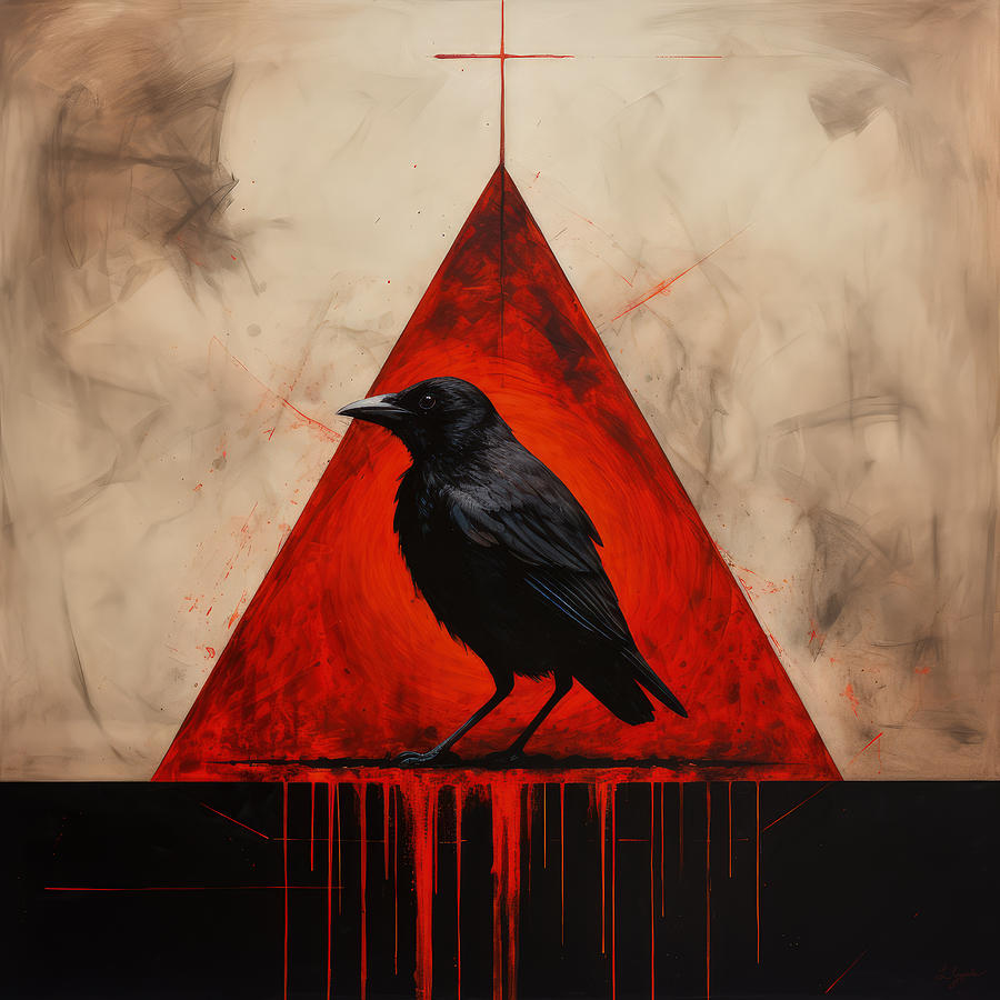 Raven Painting - Trinity of Rage by Lourry Legarde