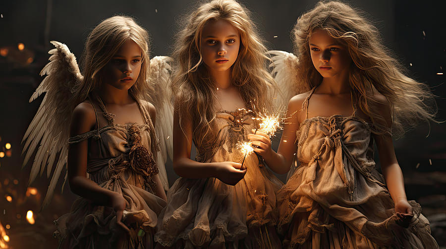 Trio of Angels Digital Art by Evie Carrier